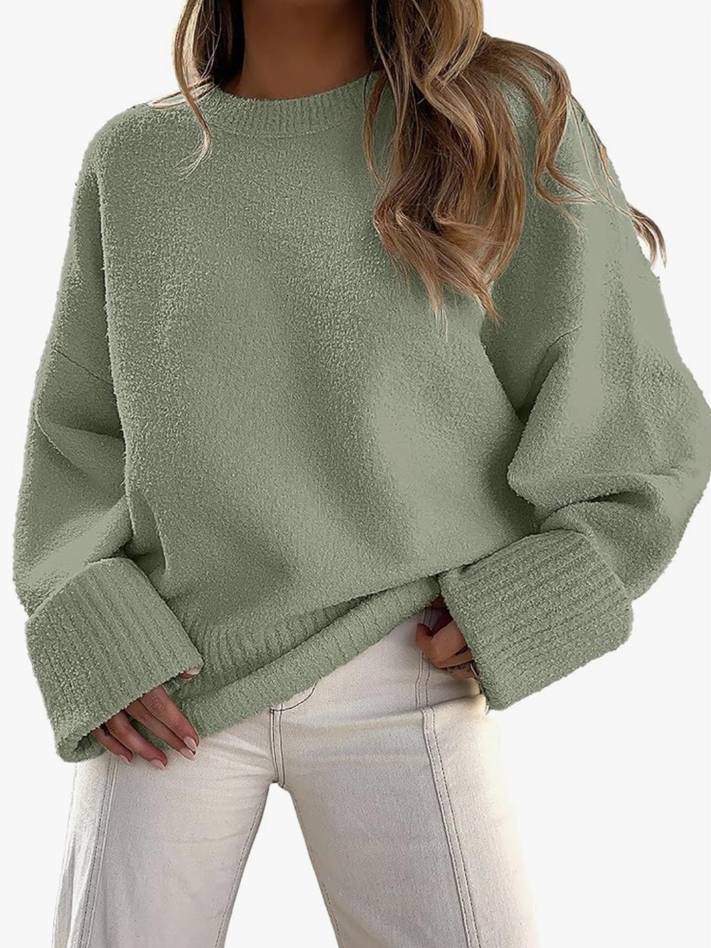Anrabees Light Sage Pullover Sweater Size Large